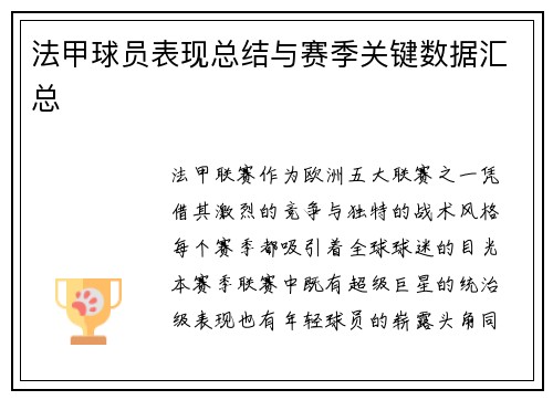 法甲球员表现总结与赛季关键数据汇总